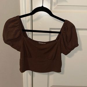 L.A.Heart brand cropped blouse purchased from pacsun, brown, and comfortable